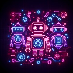 Neon Light Abstract Background