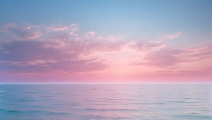 Obraz premium A light and airy background with a gradient of soft blues and pinks, reminiscent of a peaceful sky at dawn. Beautiful mesmerizing peaceful and meditation concept. Copy space.