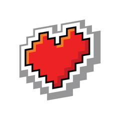 Pixel art style valentine's day symbol heart 