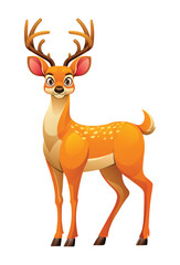 Cartoon deer vector illustration isolated on white background