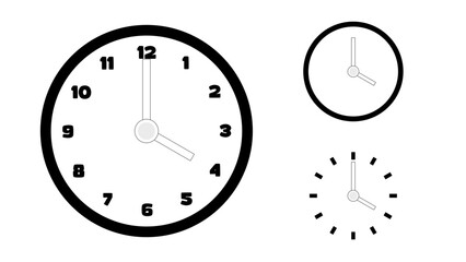 Clock icon, minimal style. arrow show number. on the white background