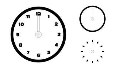 Clock icon, minimal style. arrow show number. on the white background