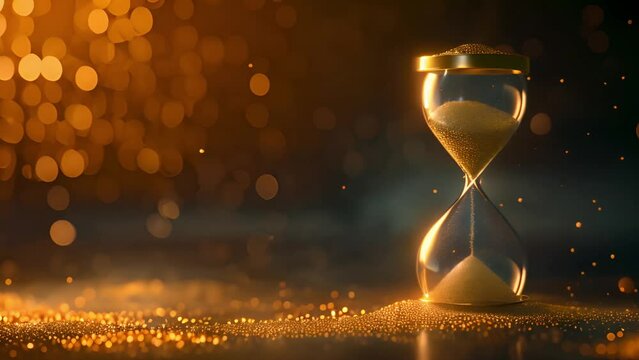 Hourglass with Beautiful Dark Bokeh Background	