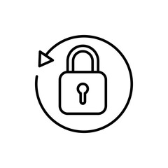 Sync protection outline icons, minimalist vector illustration ,simple transparent graphic element .Isolated on white background