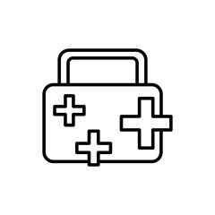 First aid outline icons, minimalist vector illustration ,simple transparent graphic element .Isolated on white background