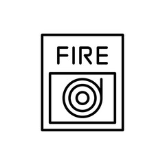 Fire alarm outline icons, minimalist vector illustration ,simple transparent graphic element .Isolated on white background