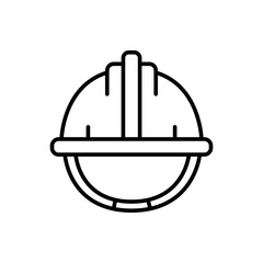 Safety helmet outline icons, minimalist vector illustration ,simple transparent graphic element .Isolated on white background