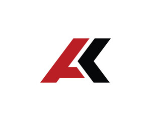 AK letter logo, simple AK letter logo, AK logo, AK letter combination logo