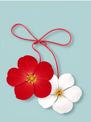 A photo of Red And White Martisor 1 March Spring Celebration traditional accessory Generative AI