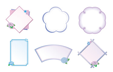 紫陽花のフレーム　和風