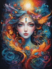 Woman Beautiful Creative Color