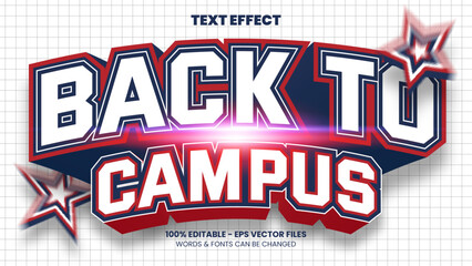 Editable Back to Campus Text Effect Template - obrazy, fototapety, plakaty