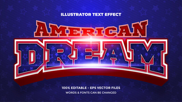 Editable American Dream Text Effect Template