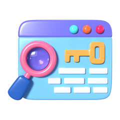 Keyword 3D Illustration Icon