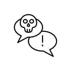 Scam chat outline icons, minimalist vector illustration ,simple transparent graphic element .Isolated on white background