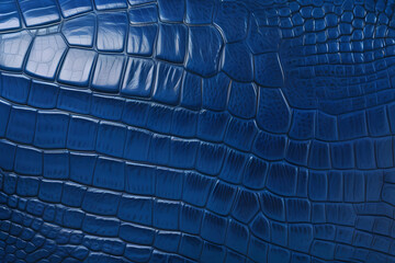 Abstract background in blue color. Crocodile leather texture.