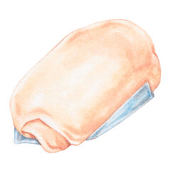 mantou, watercolor asian food design