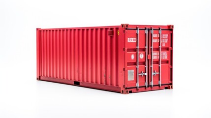A blue shipping container, white background, in a watercolor style, white background.