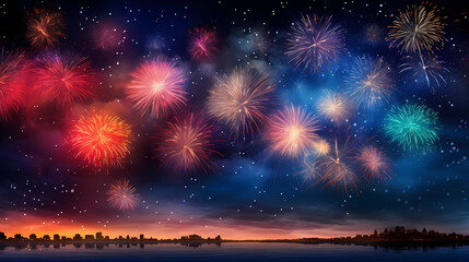 Fireworks background for celebration, holiday celebration concept