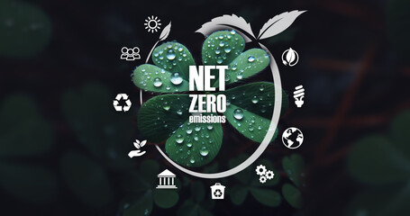 Net zero , carbon neutral concept. CO2 reduce.Net zero greenhouse gas emissions target. Climate...