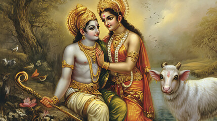 Ram and sita creative concept