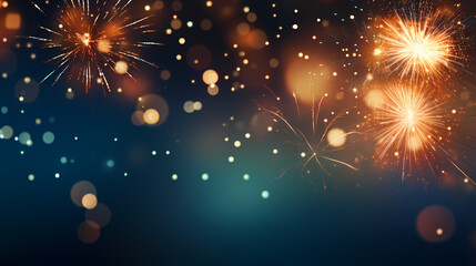 Obraz premium Fireworks background for celebration, holiday celebration concept
