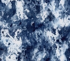 Obraz premium White and Dark Blue Acid Wash, Fabric Pattern, Seamless Pattern.