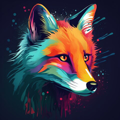 colorful fox llustration10