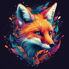 colorful fox llustration5