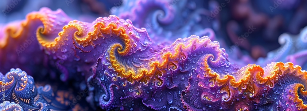 Wall mural fractals pattern computer graphics, generative ai