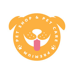 logo badge template for pet shop and care vector icon symbol illustration