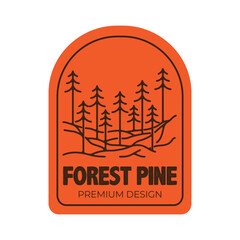 logo badge template for nature lovers forest outdoor vector icon symbol illustration