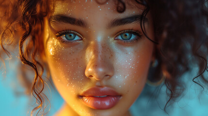 アーティスティックなメイクをした黒人の女の子