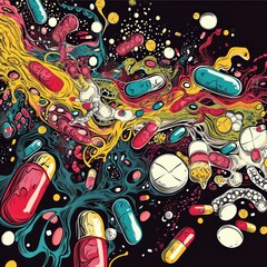 abstract background with the theme drugs