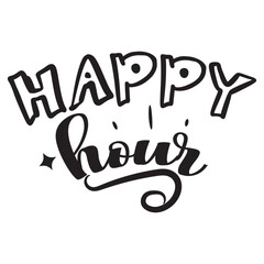Happy Hour Vector Design on White Background