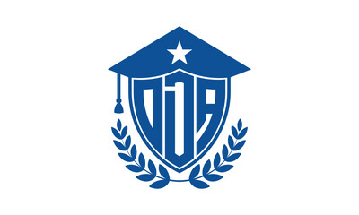 ODA three letter iconic academic logo design vector template. monogram, abstract, school, college, university, graduation cap symbol logo, shield, model, institute, educational, coaching canter, tech