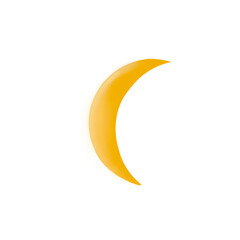 Crescent moon, yellow moon icon, png
