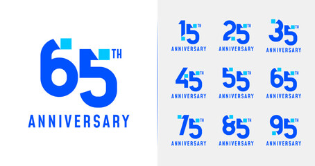Digital anniversary logo collections. Birthday number with modern concept for celebration event