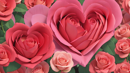 Valentine's Day or Mother's Day with gift heart flower background.