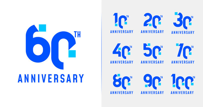 Digital anniversary logo collections. Birthday number with modern concept for celebration event