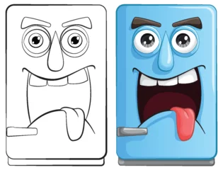 Photo sur Plexiglas Enfants Two animated appliances with expressive faces