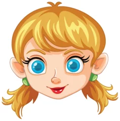 Poster Im Rahmen Vector illustration of a smiling female elf character. © GraphicsRF