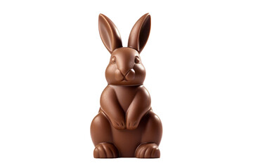 Easter chocolate bunny isolated on transparent background. Happy Easter