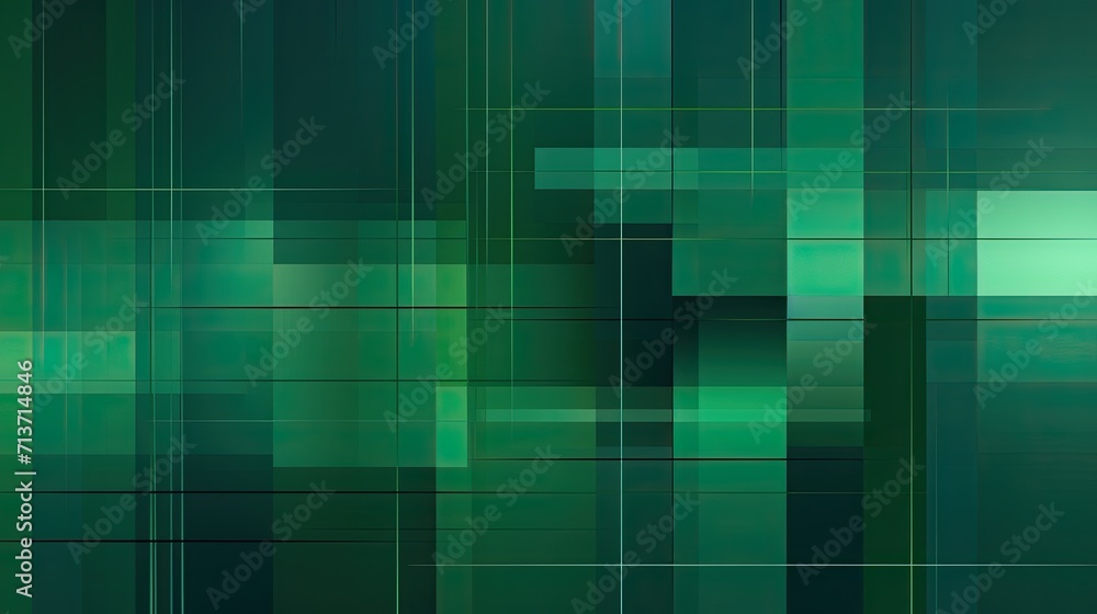 Poster a minimalist grid of intersecting vertical and horizontal lines in shades of green