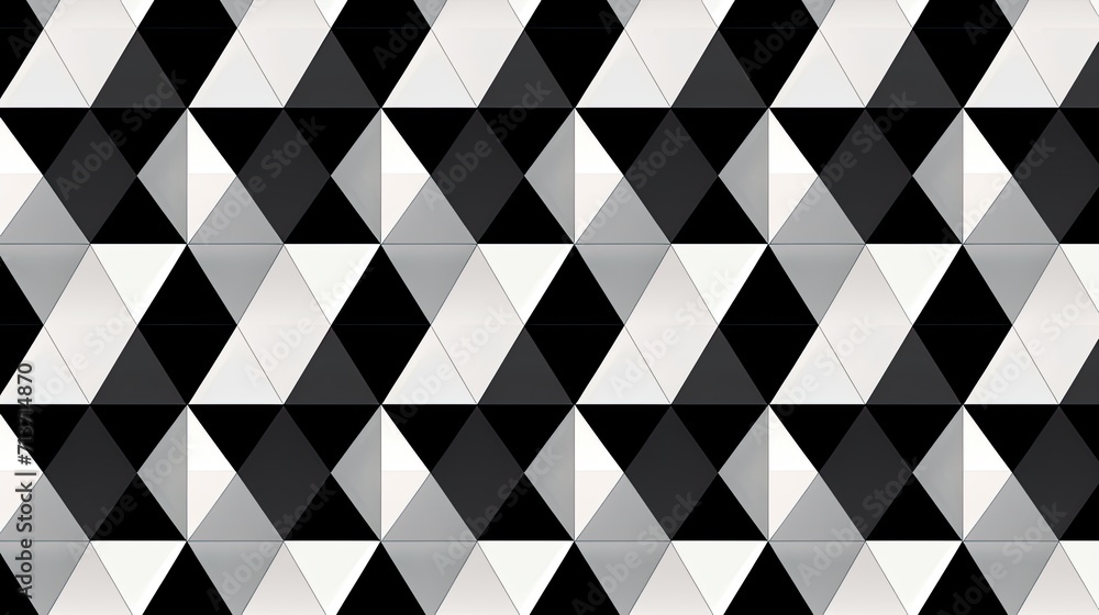 Poster a repeating diamond and triangle pattern with a monochrome color scheme