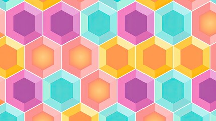A repeating octagon pattern with a pastel color scheme