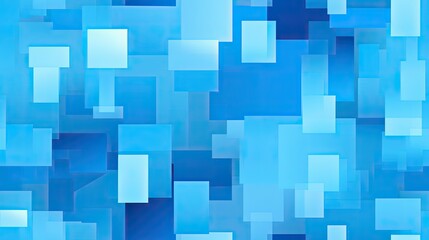 Abstract shapes modern blue pixel pattern