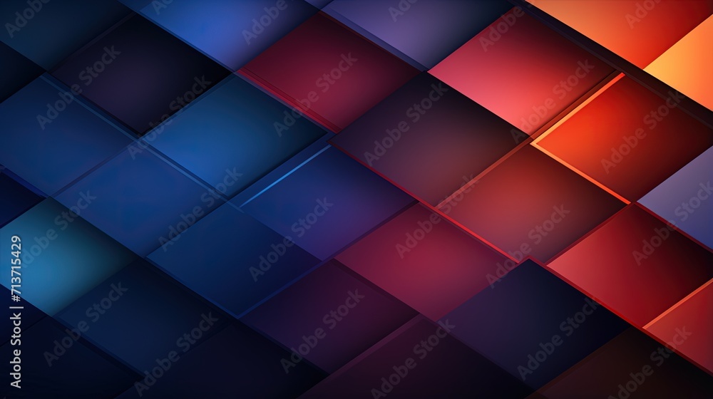 Poster angular composition of rhombus shapes with gradient fills and shadow details