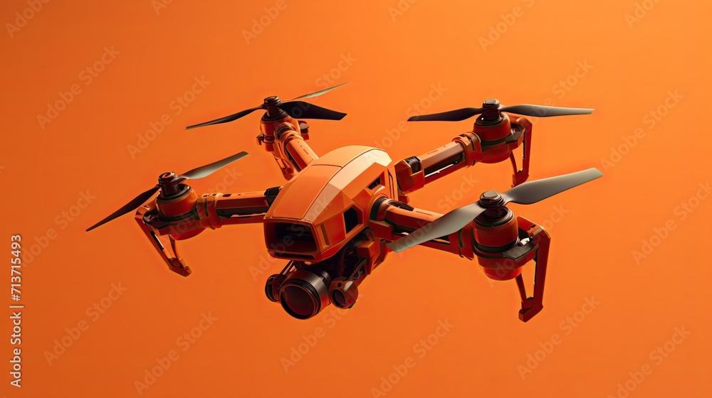 Poster autonomous drones solid color background