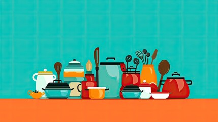 App enabled cooking classes solid color background